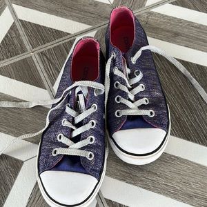 Converse All stars sparkly metallic purple low top shoes